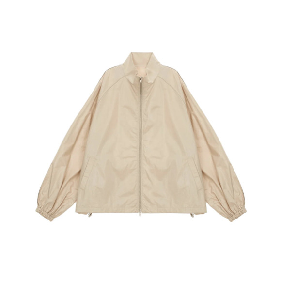 NWT Matin Kim Jacket Womens XL Beige Coating Windbreaker Korea Authentic NEW - Picture 2 of 10